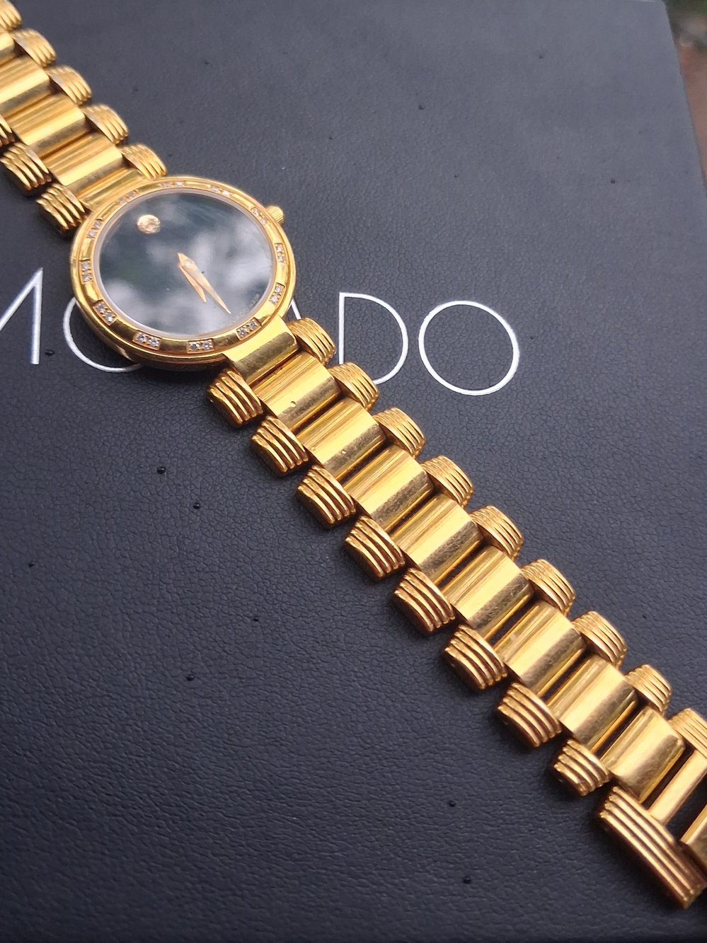 Movado Gold-Tone Bracelet Watch DIAMONDS $1995 - Picture 4 of 15
